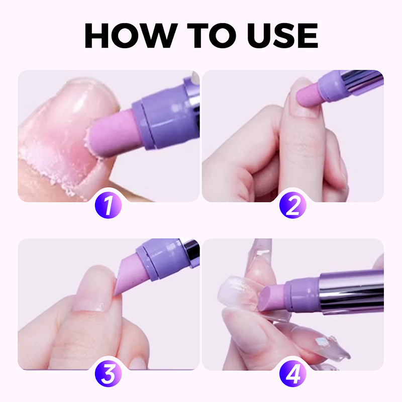Arenzza portable nail care pen for repairing damaged nails, featuring fragrance, manicure, and armor in a compact design.