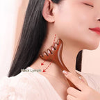 Arenzza Six-claw Meridian Massage Comb in black with six teeth, designed for scalp relaxation and hair detangling.