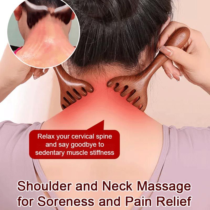 Arenzza Six-claw Meridian Massage Comb in black, designed for scalp massage and hair care, with six ergonomic claws.