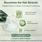 Arenzza Polypeptide Keratin Hydrating Smoothing Hair Damage Repair Cream jar with product label and creamy texture visible.