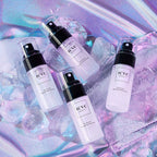 Arenzza mattifying waterproof makeup setting spray bottle with a sleek design, displayed on a white background.