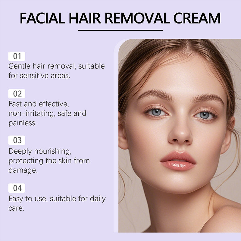 Arenzza gentle facial hair removal cream in a white tube, displayed on a clean surface, highlighting the product for smooth skin.