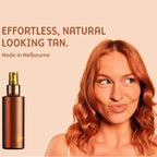 Arenzza hydrating self-tanning mist for a natural glow, featuring three bottles with spray nozzles in a health and beauty setting.