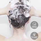 Arenzza 10-in-1 Plant-Based Essence Shampoo bottle, with natural ingredients label, designed for healthy hair and scalp.