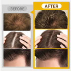 A black hair concealer from Arenzza, long-lasting and water-resistant, shown applied to hair to cover roots and gray hair.