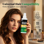 Arenzza revitalizing leave-in wig conditioner spray bottle for health and beauty, with a sleek white and purple design.