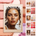 Aarenza 5-layer book-style makeup palette with 67 pro shades, open to reveal colorful eyeshadows and makeup compartments.