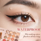Arenzza 5-layer book-style makeup palette with 67 pro shades, open to show a variety of colorful eyeshadows and cosmetic products.