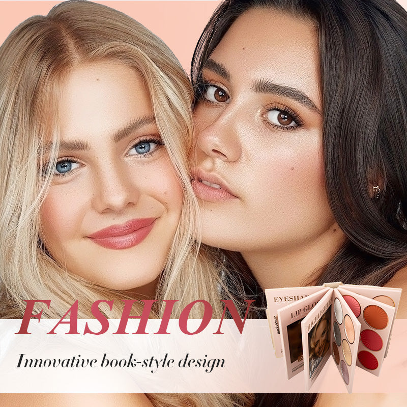 Arenzza 5-layer book-style makeup palette with 67 pro shades, open to show a variety of colorful eyeshadows and makeup pans.