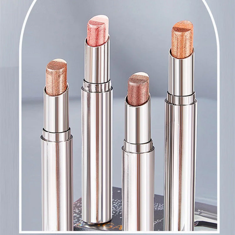 A waterproof gradient shimmer eye-shadow stick from Arenzza with a glossy, multi-tonal finish, displayed on a neutral background.