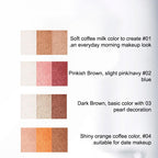 Aarenza waterproof gradient shimmer eye-shadow stick in vibrant shades, showcasing a smooth, shiny finish on the product.