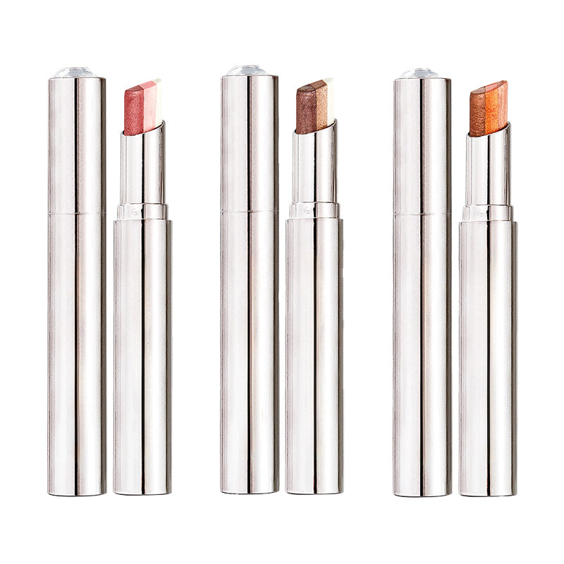 Arenzza Waterproof Gradient Shimmer Eye-Shadow Stick with iridescent, shimmering color in a sleek tube, ideal for eye makeup.