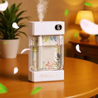 Arenzza USB rechargeable aromatherapy diffuser in sleek white, emitting a gentle mist for health and beauty use.