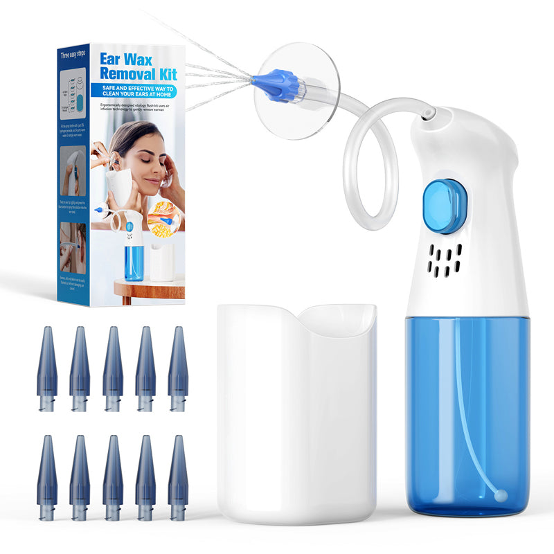 Arenzza ear wax removal kit with reusable silicone spoon for safe, gentle ear cleaning in a health and beauty setting.