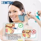 Arenzza ear wax removal kit with reusable silicone spoon for safe, gentle ear cleaning, shown in a clean, hygienic setting.