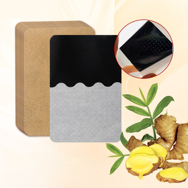 Arenzza Ginger Patches for Pain relief, health and beauty product, showing adhesive patches on a person's skin.