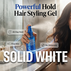 Arenzza Powerful Glamorous Hair Styling Gel Spray bottle with clear label, designed for health and beauty hair styling.