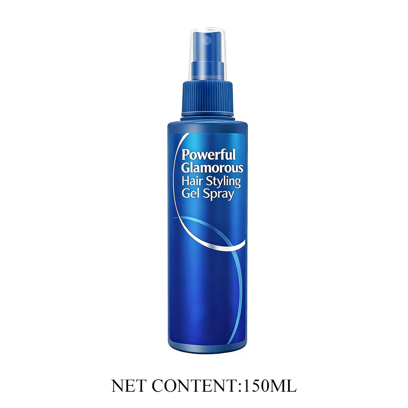 Arenzza Powerful Glamorous Hair Styling Gel Spray in a sleek bottle, ready for styling and hold, on a white background.