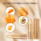 Arenzza transferproof color-changing lipstick with crystal-clear tint, showing its sleek design and vibrant color on lips.