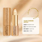 Aarenza transferproof color-changing lipstick with crystal-clear color alchemy and auto-tints on contact, displayed on a neutral background.