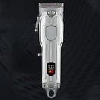Arenzza rechargeable hair clipper with ergonomic design, showcasing its sleek body and adjustable blades for professional grooming.