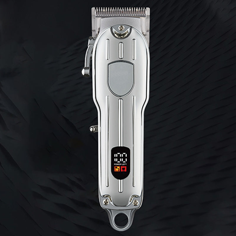 Arenzza rechargeable hair clipper with ergonomic design, showcasing its sleek body and adjustable blades for professional grooming.