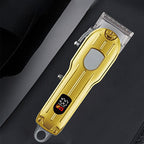 Arenzza rechargeable hair clipper with a sleek black design, showcasing its powerful blades and ergonomic handle for grooming.