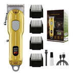 Arenzza rechargeable hair clipper with sleek design, showcasing blades and ergonomic handle for long-lasting hair grooming.