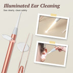 Arenzza luminous ear pick and tweezer set with magnifier, stainless steel tools for ear cleaning and precision tweezer use.
