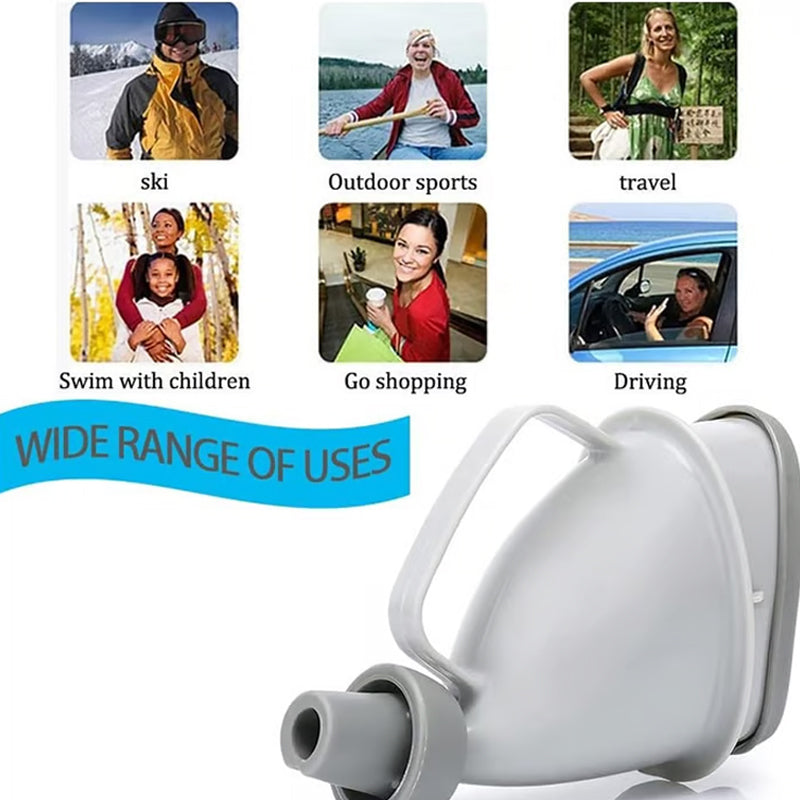 Arenzza portable unisex urination device, a compact health and beauty tool for discreet use, shown in a close-up image.