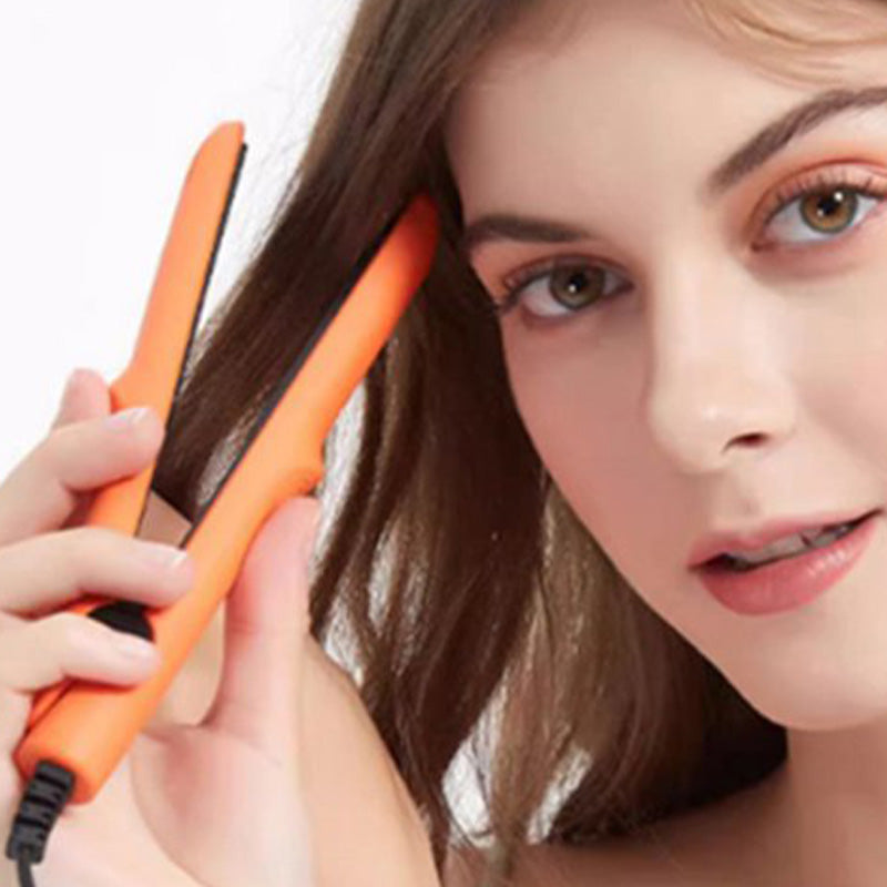 Arenzza 2-in-1 mini curling wand and flat iron hair straightener in black, showcasing its sleek design and dual functionality.