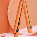 Arenzza 2-in-1 mini curling wand and flat iron hair straightener for styling, compact and sleek in black and silver.