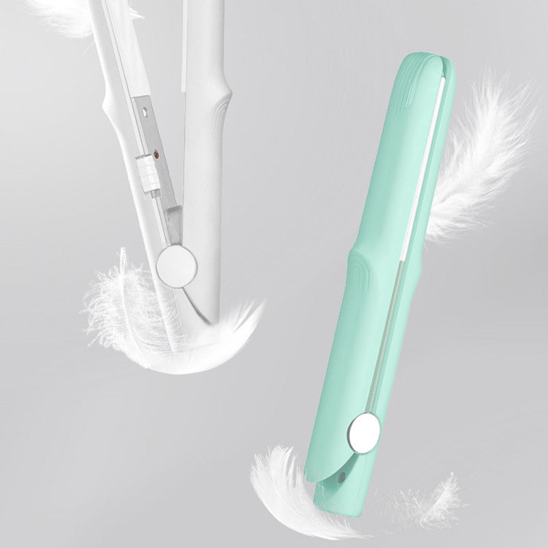 Arenzza 2-in-1 mini curling wand and flat iron hair straightener in black, designed for versatile hair styling.