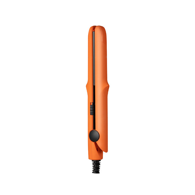 Arenzza 2-in-1 mini curling wand and flat iron hair straightener, black and silver, with ergonomic design for styling.