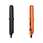 Arenzza 2-in-1 mini curling wand and flat iron hair straightener with black and silver design, compact and versatile for styling.