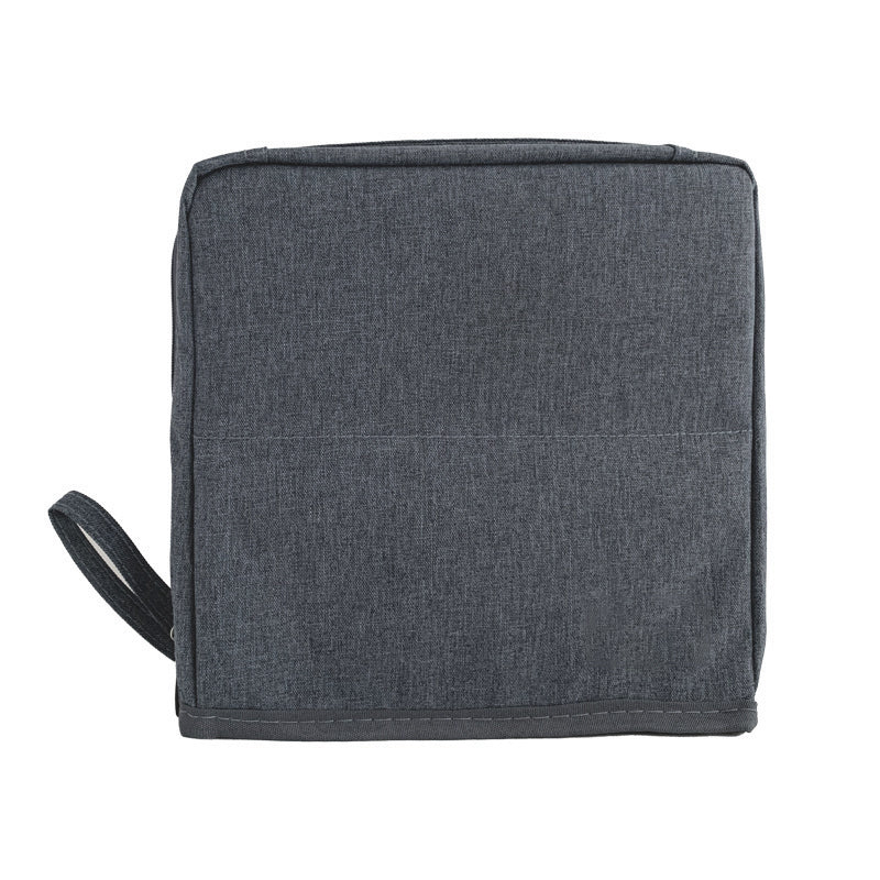 Arenzza large capacity Oxford cloth standing makeup bag with multiple compartments for health and beauty essentials.