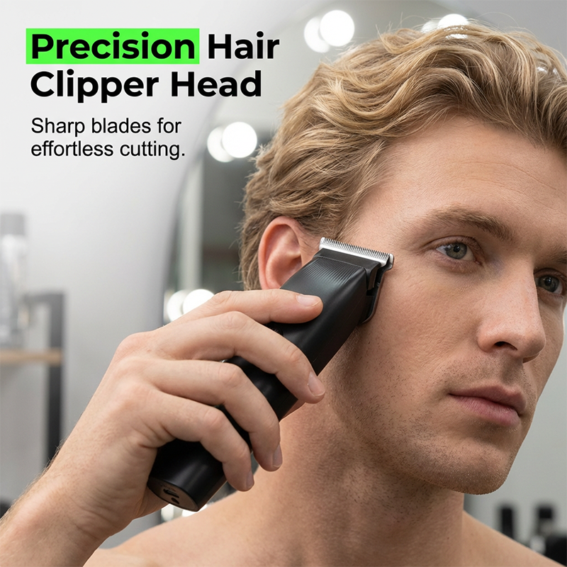 Amen's Arenzza 3-in-1 electric grooming kit with multiple attachments for beard trimming, hair cutting, and facial care.