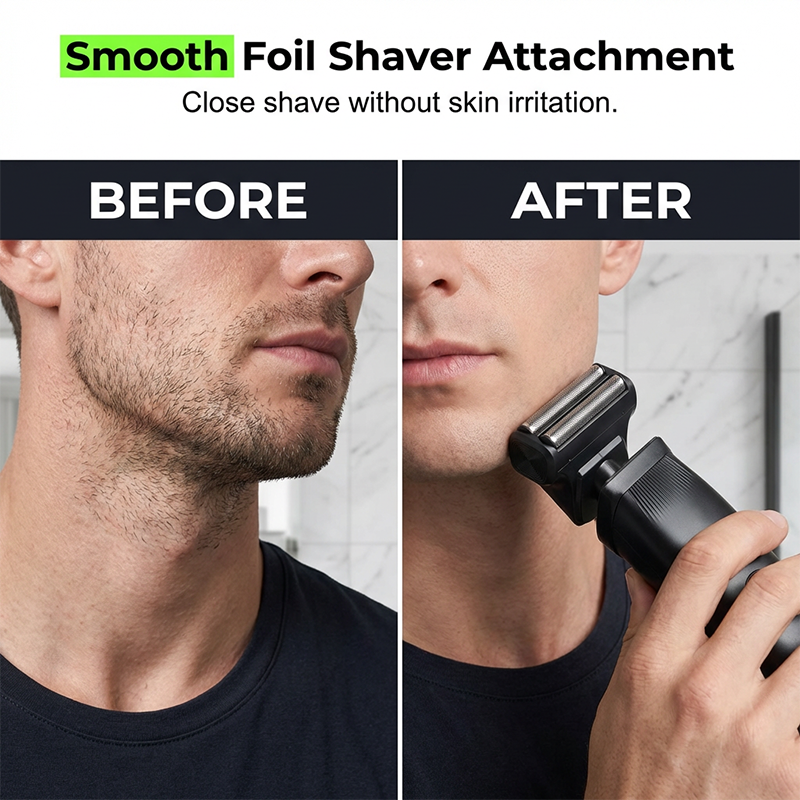 Arenzza 3-in-1 electric grooming kit for men featuring multiple attachments for beard trimming, hair cutting, and shaver functions.