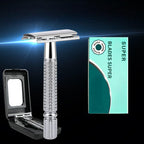 A pack of Arenzza stainless steel double-edged razor blades for precise grooming and shaving in health and beauty.