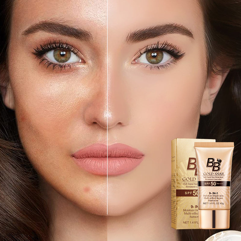 Arenzza SPF50+ Snail BB Cream in a sleek tube, showcasing the all-in-one health and beauty skincare product with SPF protection.