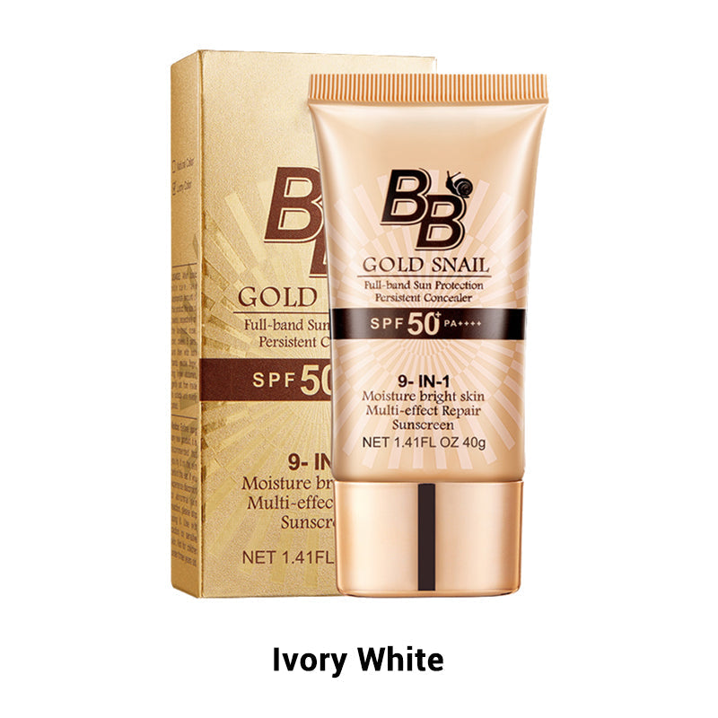 Arenzza SPF50+ Snail BB Cream tube, all-in-one health and beauty product with a sleek design and bright packaging.