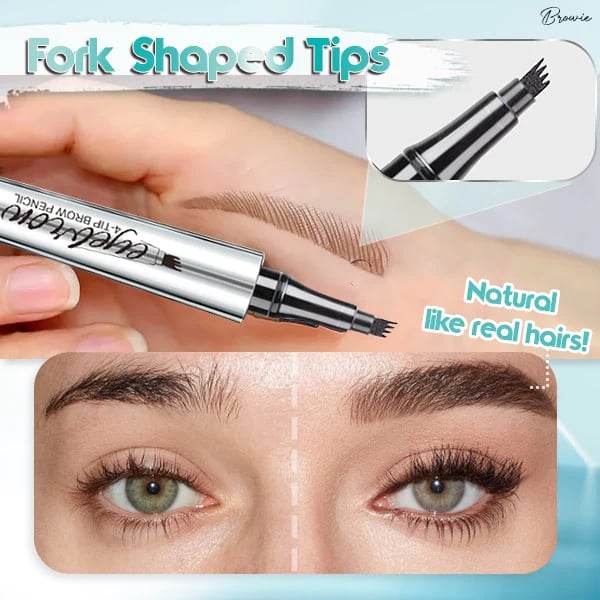 Arenzza waterproof eyebrow pen with four tips for natural-looking brows, designed for precise, long-lasting beauty.