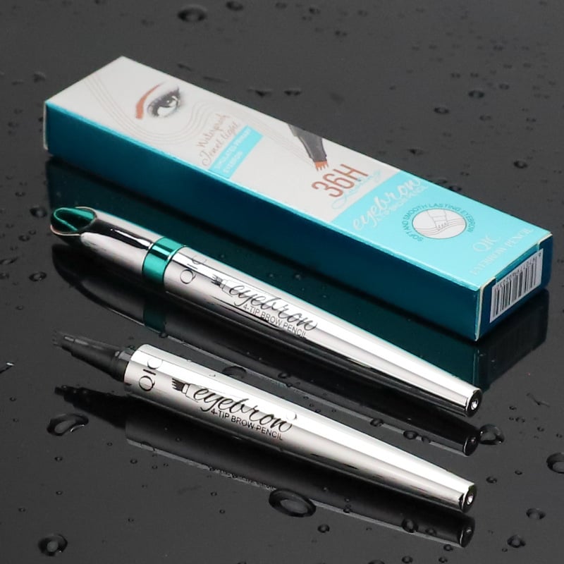 Arenzza waterproof brow gel with four tips for natural-looking eyebrows in a sleek tube, ideal for shaping and defining brows.
