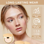 Arenzza waterproof setting matte powder compact with a sleek black case, open to reveal pressed powder for a flawless finish.