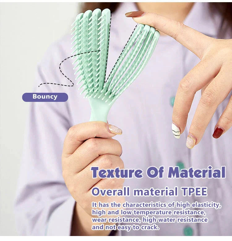 Arenzza hollow out smooth hair fluffy comb with a lightweight design and rounded teeth for gentle hair detangling and styling.