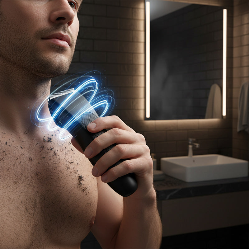 Arenzza digital display body trimmer for men with adjustable settings, designed for grooming and personal care.