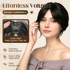 Aarenza partial bangs hair piece in natural hair, designed for added style and volume in health and beauty looks.
