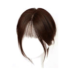 Aarenza 2025 hot sale partial bangs hair piece, natural dark brown synthetic hair accessory for styling and volume.