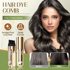 Arenzza 2-in-1 hair dye comb for gray hair, with a sleek plastic design, used for easy and convenient hair coloring at home.