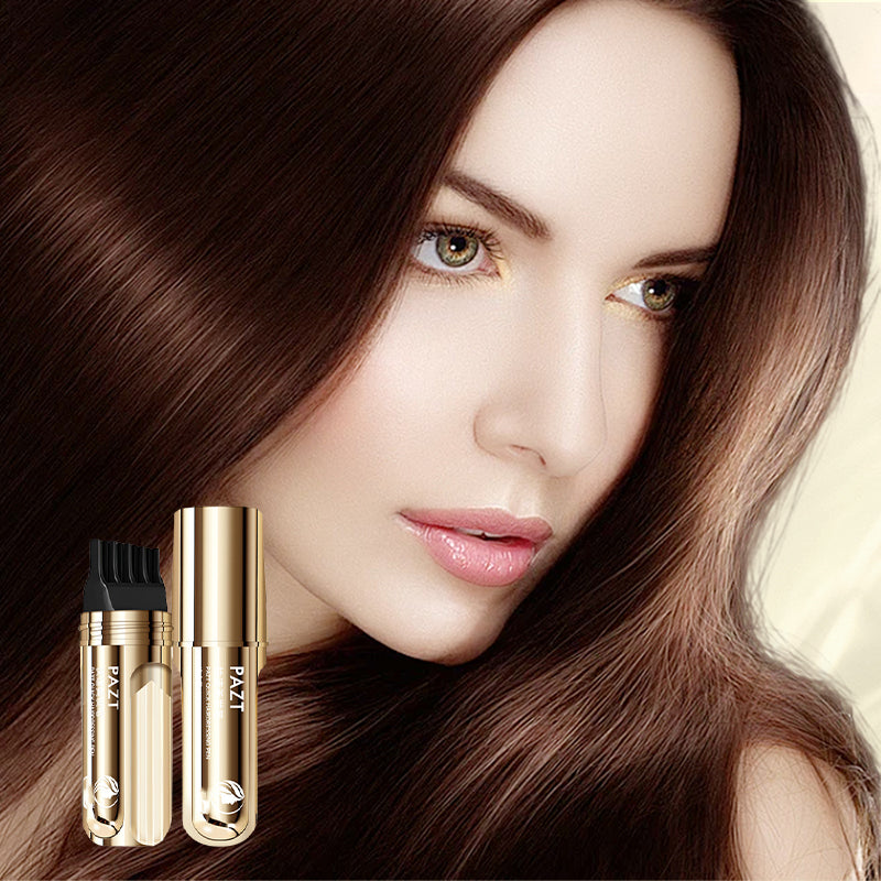 Arenzza 2-in-1 hair dye comb for gray hair, showing the comb with gray and dark hair dye sections for easy hair coloring.